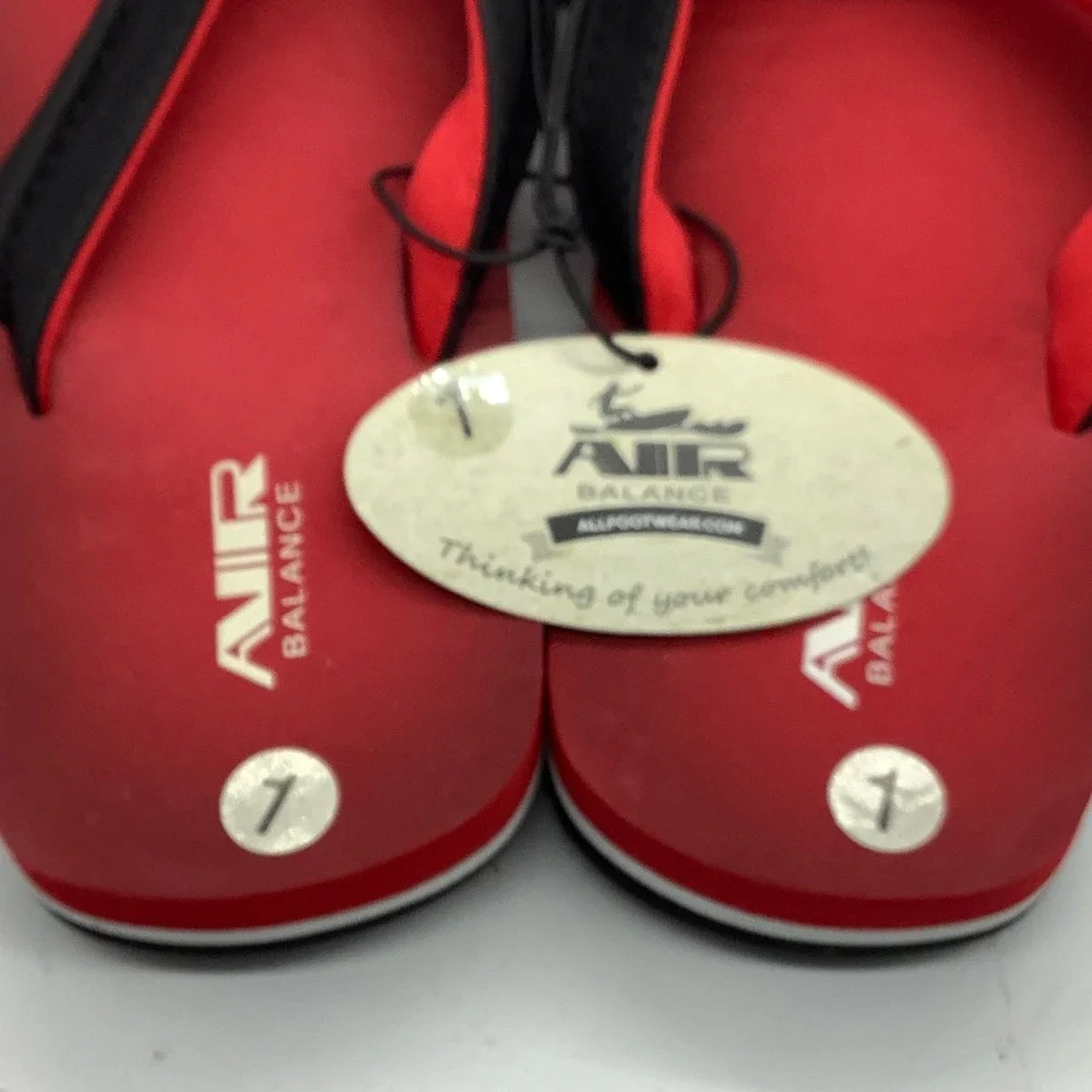 Air Balance Kids Flip Flop Sandals Red Black ABS4082Y Size 1‎ NEW